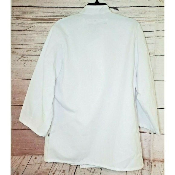Puritan Cape Cod Size S RG White Chef Design Button Up Chef Coat - Picture 4 of 7